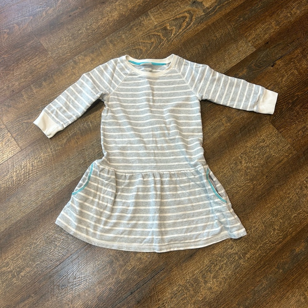 Crazy 8 Gray and White Striped Kids Dress